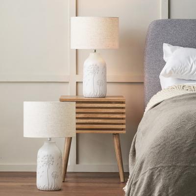 The Range Set of 2 Flora Floral Ceramic Table Lamps - White