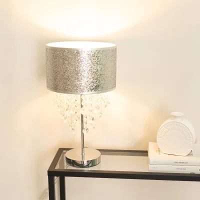 The Range Bonita Glitter Table Lamp - Silver / Bulb Included