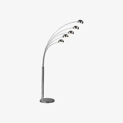 The Range Zeus Floor 5 Arched Lights Lamp - Silver