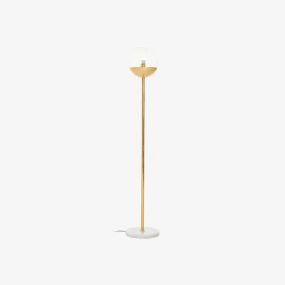 The Range Revive Gold Finish Metal Floor Lamp with White Marble Base - Gold
