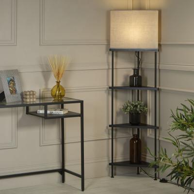The Range Corner Unit Shelf Floor Lamp - Black