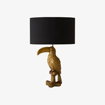 The Range Tuki Toucan Brushed Bronze Table Lamp - Black and Gold