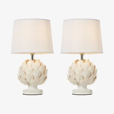 The Range Pair of Anika Artichoke Table Lamps - Silver