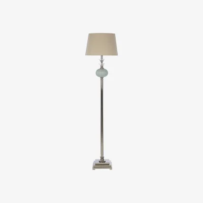 The Range Ulyana Floor Lamp With Linen Shade - Blue