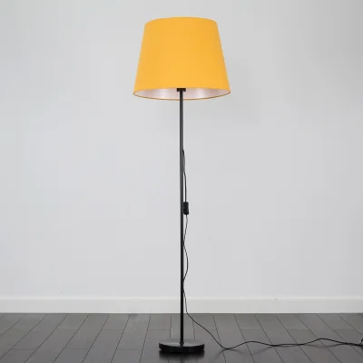 The Range Charlie Metal Stem Floor Lamp with Tapered Shade - Black