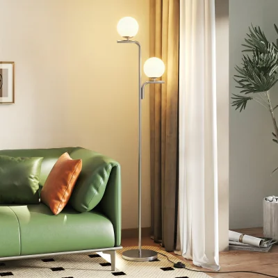 The Range HOMCOM Floor Lamp with 3 Colour Temperatures - Silver Tone