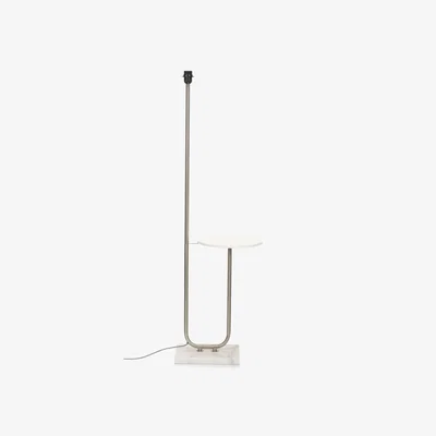 The Range Tavel Brushed Chrome Metal Floor Lamp with Table - Silver