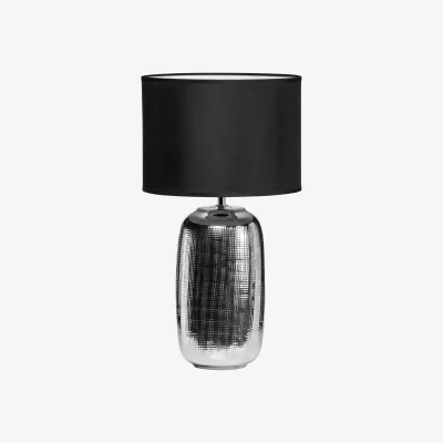 The Range Regents Park Chrome Finish Ceramic Base Table Lamp - Silver