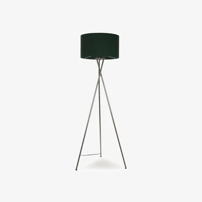 The Range Camden Nickel Silver Floor Lamp Large Green Shade - Silver