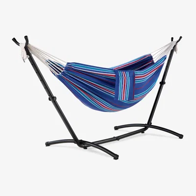 The Range Hammock with Stand 2 Person Capacity for Garden - Blue