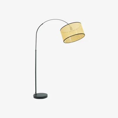The Range Louis Floor Lamp with Cane Shade - Natural