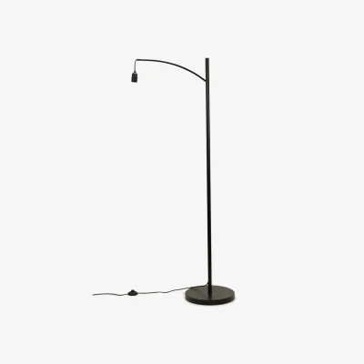 The Range Preto Metal Curved Floor Lamp Base - Black