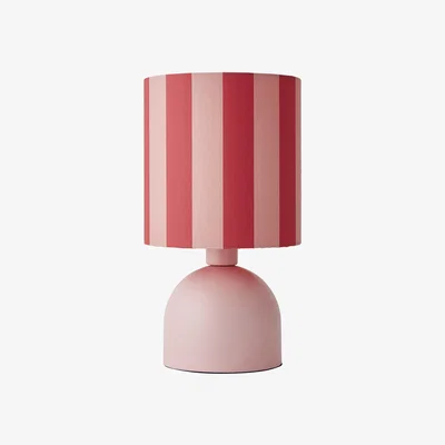 The Range Miley Stripe Print Table Lamp with Drum Shade - Pink