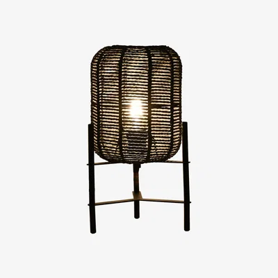 The Range Brodie Roped Weaved Table Lamp Black - Black