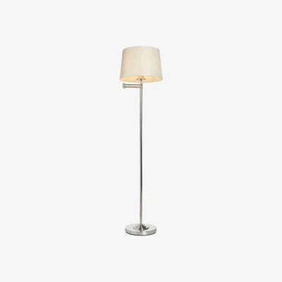 The Range Saffron Swing Arm Floor Lamp - Silver