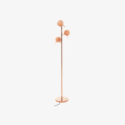 The Range Karter Copper Finish Floor Standing Lamp With Three Lights - Gold