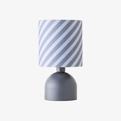 The Range Miley Grey Twist Print Table Lamp with Drum Shade / No - Grey