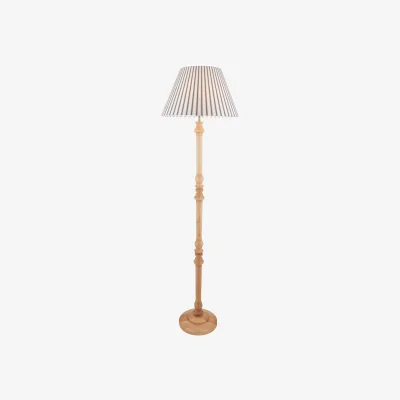 The Range Julian Floor Lamp - Wood And Striped Fabric