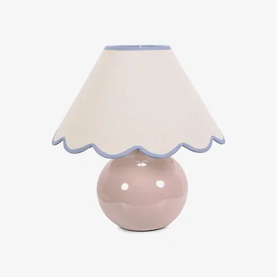 The Range Bosco Stone Table Lamp Scallop Shade - Blue