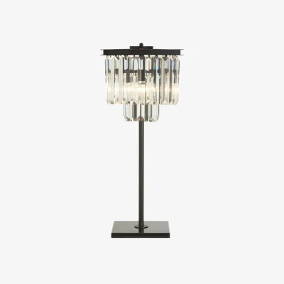 The Range Kensington Townhouse Iron and Crystal Table Lamp - Black
