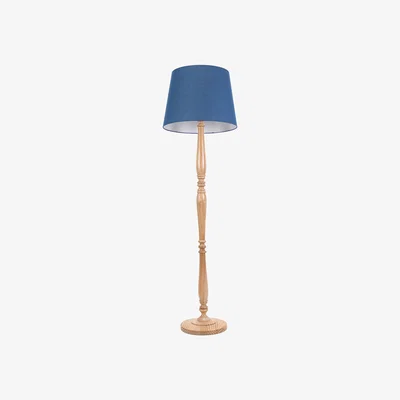 The Range Victoria Light Wood Floor Lamp Tapered Shade - Navy