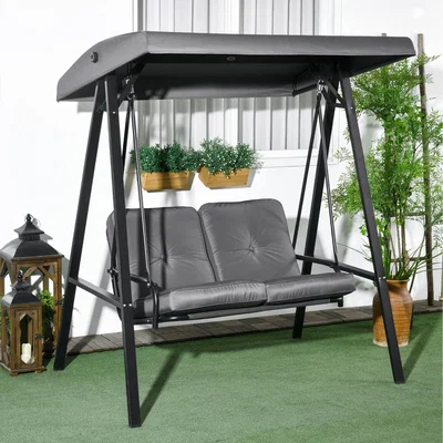 The Range Outsunny  2 Seater Garden Outdoor Swing Chair Lounger Hammock Bench - Dark Grey