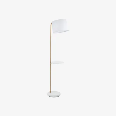 The Range Newbury floor reading lamp - Brushed Brass Plate And White Cotton
