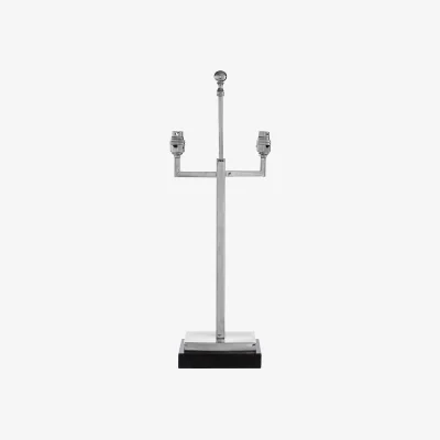 The Range Chancel Lamp Base with Black Marble - Silver