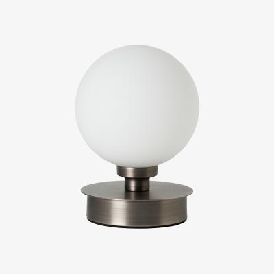 The Range Pack of 2 Opal Ball Touch Table Lamps - Brushed Silver, Opal
