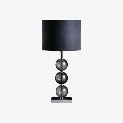 The Range Mistro Black Suede Effect Shade Table Lamp - Black