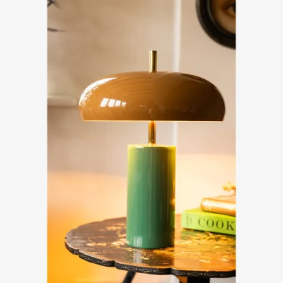 Rockett St George Caramel & Green Domed Table Lamp