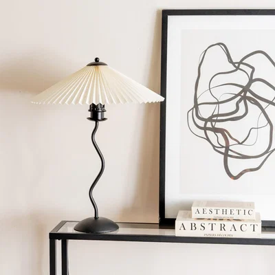 The Range Wiggle Metal Table Lamp With Origami Pleated Shade - Black