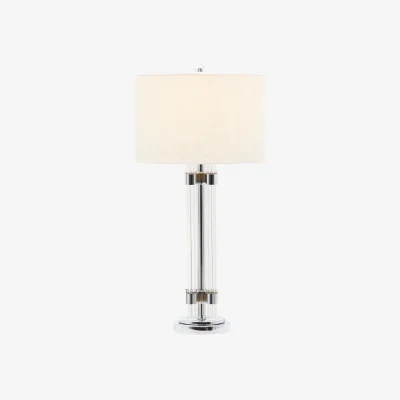 The Range Eman Matte Silver and Ivory Table Lamp - Silver