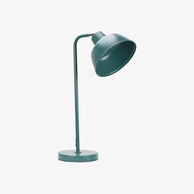 The Range Metal Stem Table Lamp with Angled Dome Shade with LED Bulb - Teal