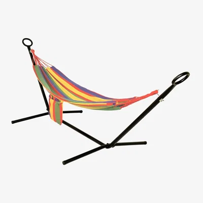 The Range Single Hammock With Steel Hammock Stand and Carry Bag - Purple