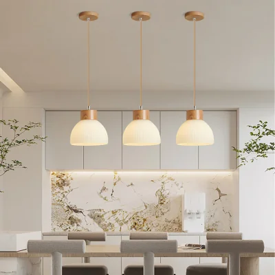 The Range Pendant Ceiling Lamp Dinning Room Hall Way Wood Effect - Oak