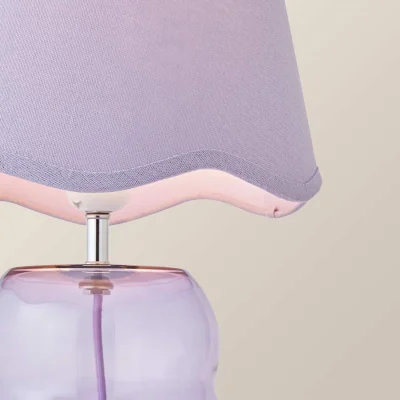 The Range Lolly Glass Bubble Table Lamp with Scallop Shade - Lilac / No