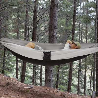 The Range Outdoor Protable Double Nylon Hammock - Black