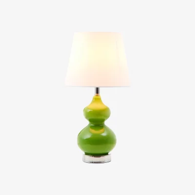 The Range Heidy Green Glass Table Lamp With White Shade - Green