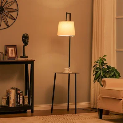 The Range Modern Floor Lamp Reading Light With End Coffee Table Free Standing Bedroom - Black