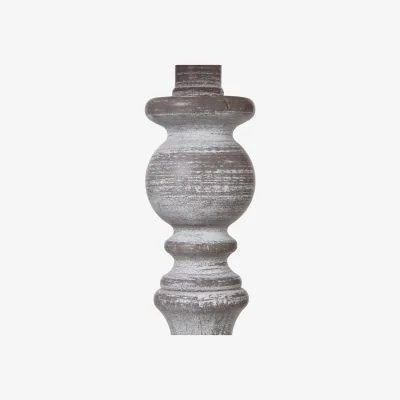 The Range Dunum Column Table Lamp With Elegant Linen Shade - White