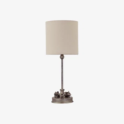 The Range Maurice Table Lamp With Shade - Antique Gold Resin And Oatmeal Linen