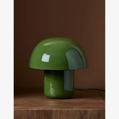 Rose & Grey Morel Lamp in Deep Fir Green