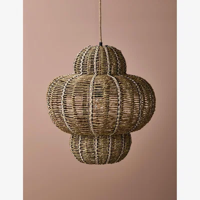 Rose & Grey Wavy Seagrass Ceiling Lamp