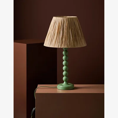 Rose & Grey Thimble Lamp Base in Moss Green