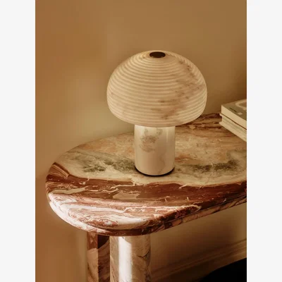 Soho Home Harlow Portable Lamp, Alabaster