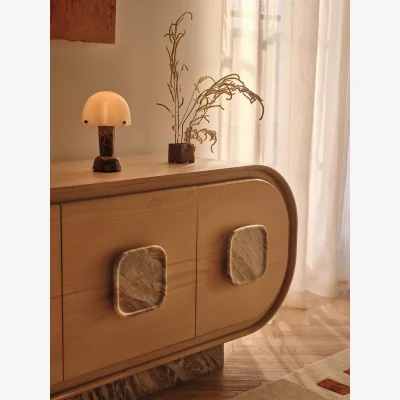 Soho Home Rio Portable Lamp, Dark Emperador Marble
