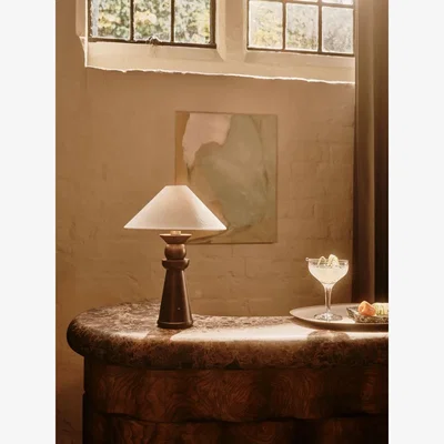 Soho Home Pierre Portable Lamp, Aged Brass