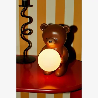 Urban Outfitters Brown Barry Bear Table Lamp - Brown 10.9cm x 14cm x 18.8cm- Box size: 36cm x 36cm x 22cm at Urban Outfitters