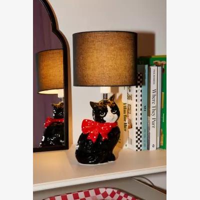 Urban Outfitters Adelaide Kitsch Cat Table Lamp - Black L: 19cm x W: 17.8cm x H: 37.8cm at Urban Outfitters
